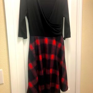 Black and Plaid Dress Medium
